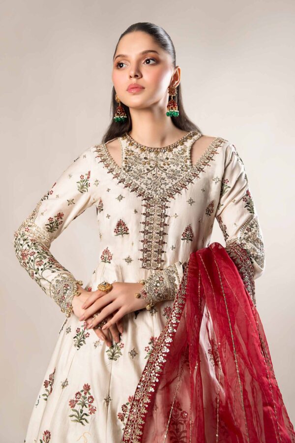 3 Piece Embroidered Cotton Satin Suit - Image 4