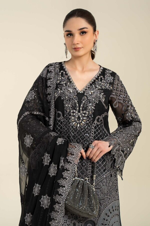 3 Piece Embroidered Chiffon Suit- Maria.B - Image 4