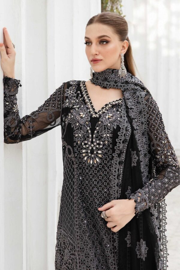 Unstitched Embroidered Chiffon Suit - Image 4