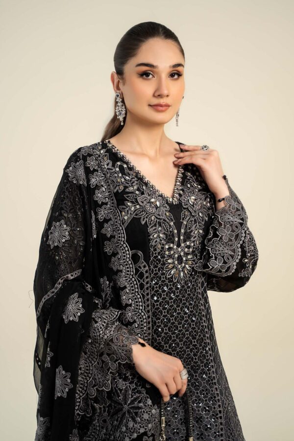 3 Piece Embroidered Chiffon Suit- Maria.B - Image 3