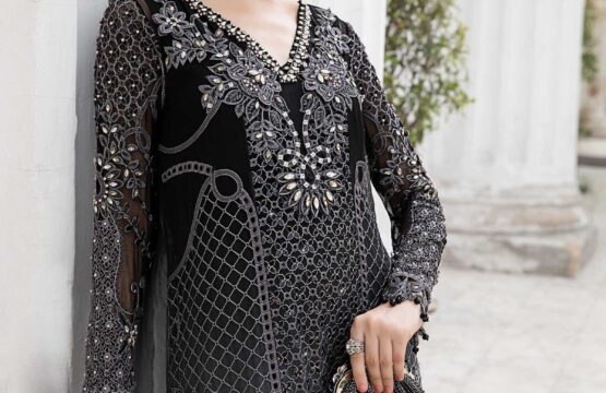 Unstitched Embroidered Chiffon Suit