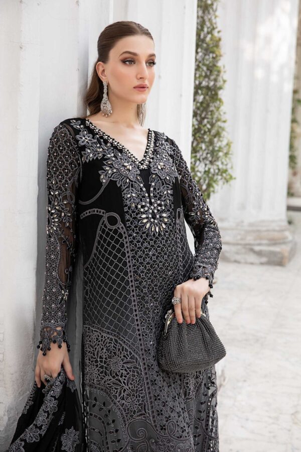 Unstitched Embroidered Chiffon Suit