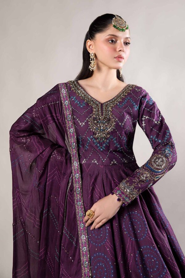 3 Piece Embroidered Cotton Satin Suit - Image 4