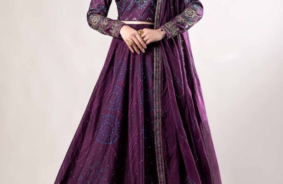 3 Piece Embroidered Cotton Satin Suit