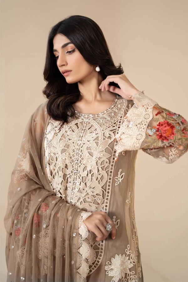 3 Piece Embroidered Organza Suit - Maria.B - Image 4
