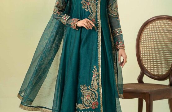 3 Piece Embroidered Paper Cotton Suit  – Maria.B