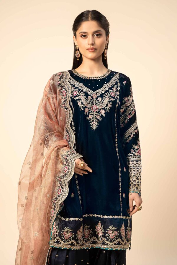 3 Piece Embroidered Velvet Suit – Maria.B - Image 3